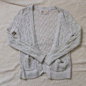 Y2k Vintage Hollister White Knit Cardigan